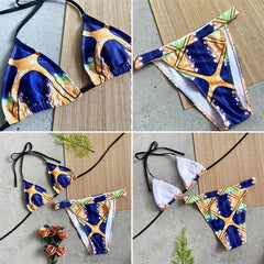 Bikini Lace Up Chest Pad Swimsuit