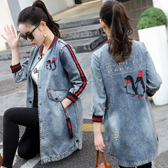 Women Ripped Hole Denim Jacket