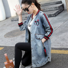 Women Ripped Hole Denim Jacket