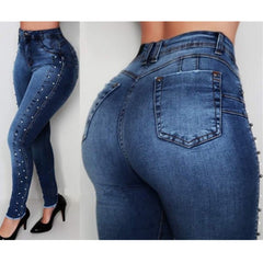 Women high waist jeans Slim Skinny