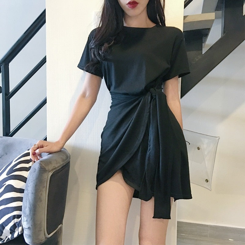 Women's Korean Style Slim O-Neck Short Sleeve