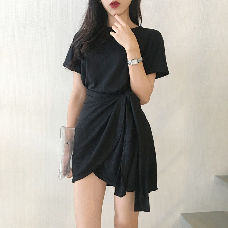 Women's Korean Style Slim O-Neck Short Sleeve