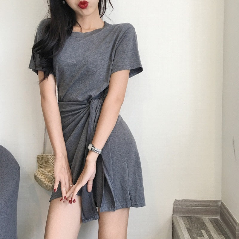 Women's Korean Style Slim O-Neck Short Sleeve