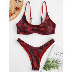bikini High Cut V Neck Two Pieces