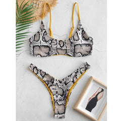 bikini High Cut V Neck Two Pieces